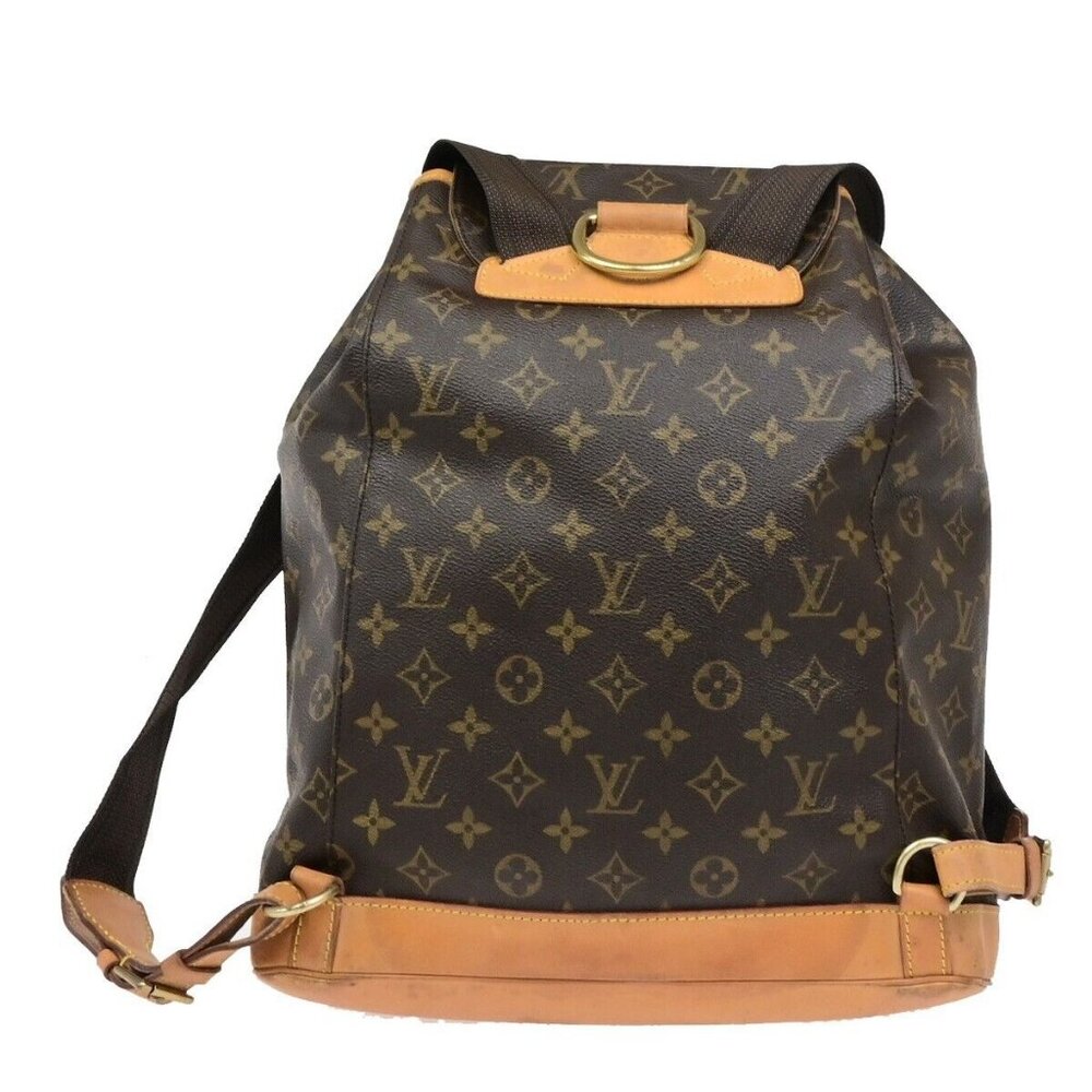 LOUIS VUITTON Montsouris GM Backpack Bag Monogram Leather Brown M51135 15ED904 - Picture 3 of 16